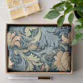 William Morris inspiriert cremefarbene, blass rosa Seidenpapier (Geschenk)