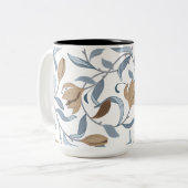 William Morris Inspiriert Elegant Floral Zweifarbige Tasse (Vorderseite Links)