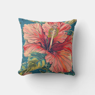 William Morris Inspiriert Hibiskus Throw Pillow Kissen