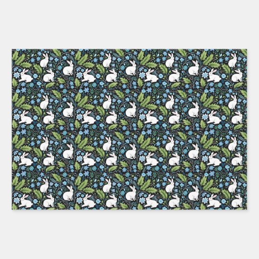 William Morris Inspiriert Hirsche, Fox und Kaninch Geschenkpapier Set (Vorderseite 3)