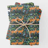 William Morris Inspiriert Hirsche, Fox und Kaninch Geschenkpapier Set (Beispiel)