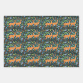 William Morris Inspiriert Hirsche, Fox und Kaninch Geschenkpapier Set (Vorderseite)