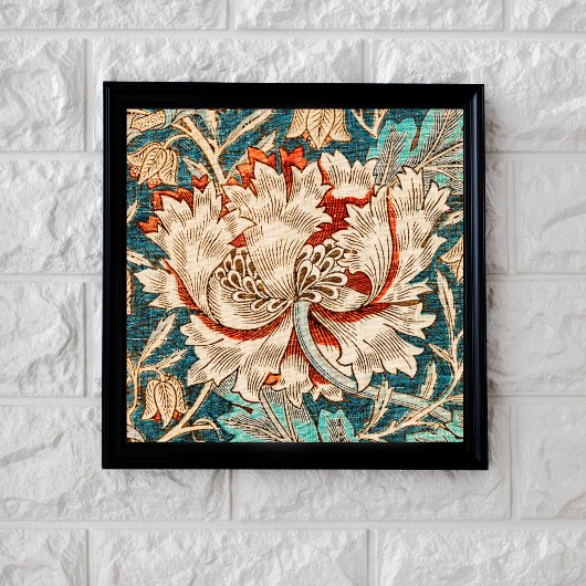 William Morris Inspiriert Honeysuckle Floral Texti Fotodruck