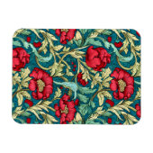 William Morris Inspiriert Red Blume Pattern Magnet (Horizontal)