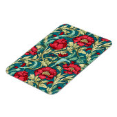 William Morris Inspiriert Red Blume Pattern Magnet (Linke Seite)
