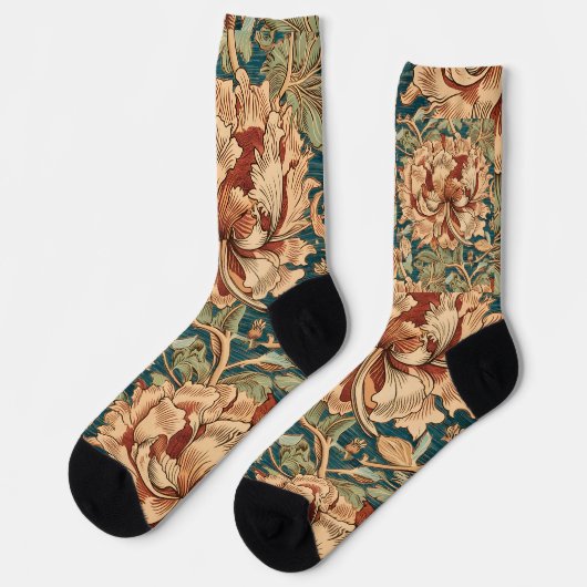 William Morris Inspiriert Socken (Linkes Detail)
