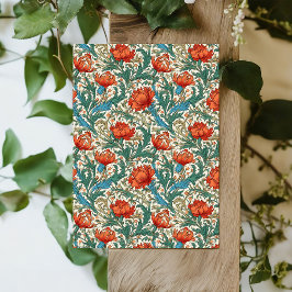 William Morris inspiriert Terracotta Pastellgrün Seidenpapier