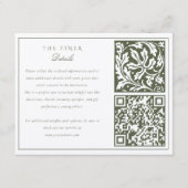William Morris Inspiriert Wedding Information Card Begleitkarte (Vorderseite)