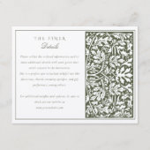 William Morris Inspiriert Wedding Information Card Begleitkarte (Vorderseite)