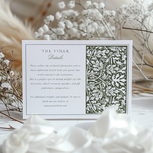 William Morris Inspiriert Wedding Information Card Begleitkarte