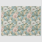 William Morris inspirierte blass pinkfarbenes Blau Seidenpapier (Vorderseite)
