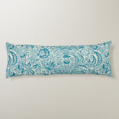 William Morris Inspirierte Blue Botanical Seitenschläferkissen (Rückseite)