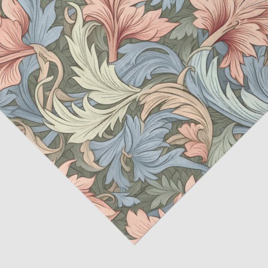 William Morris inspirierte blüschige Pastellblüte Seidenpapier (Detail)
