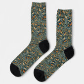 William Morris Inspirierte Butterfly Socks Socken (Linkes Detail)