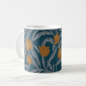 William Morris Inspirierte Dark Floral Pattern Kaffeetasse (Vorderseite Links)