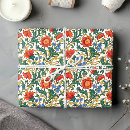 William Morris inspirierte farbenfrohe, lebendige  Geschenkpapier