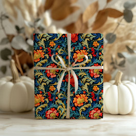 William Morris inspirierte farbenfrohe, lebendige  Geschenkpapier