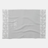 William Morris inspirierte hellgraue Blumenmuster- Geschirrtuch (Horizontal)