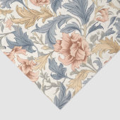 William Morris inspirierte hellrosa Elfenbeincreme Seidenpapier (Detail)