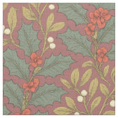 William Morris Inspirierte Holly & Mistletoe Stoff (Nahaufnahme)