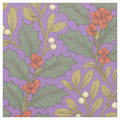 William Morris Inspirierte Holly & Mistletoe Stoff (Nahaufnahme)