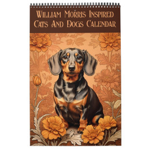 William Morris Inspirierte Katzen und Hunde 2026 Kalender