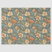 William Morris inspirierte Kupferorange-Salbei Seidenpapier (Vorderseite)