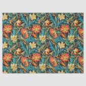 William Morris inspirierte Kupferpastellgelb Seidenpapier (Vorderseite)