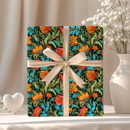 William Morris inspirierte lebendige, farbenfrohe  Geschenkpapier