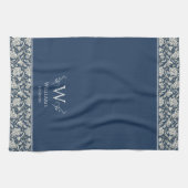 William Morris Inspirierte Navy Blue Floral Custom Geschirrtuch (Horizontal)
