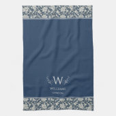 William Morris Inspirierte Navy Blue Floral Custom Geschirrtuch (Vertikal)