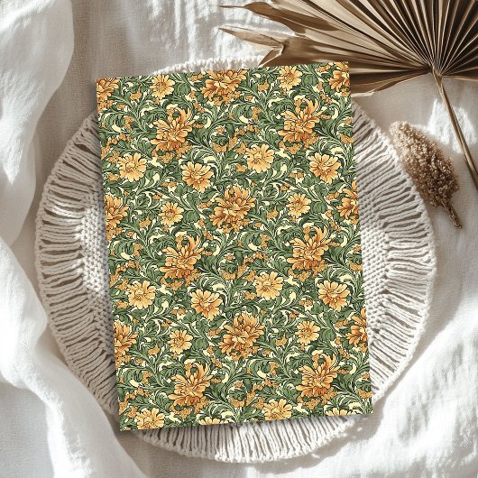 William Morris inspirierte Orangenpastellgrün Seidenpapier