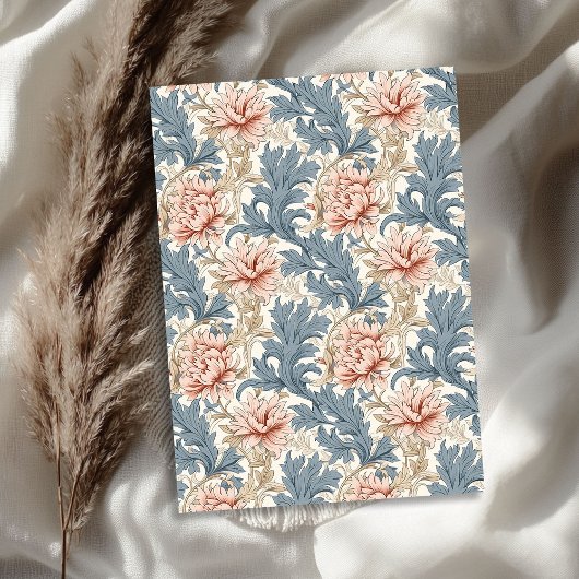 William Morris inspirierte pastellblau, blass pink Seidenpapier