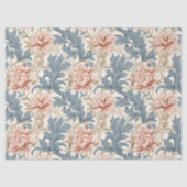 William Morris inspirierte pastellblau, blass pink Seidenpapier (Vorderseite)