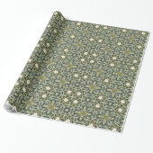 William Morris inspirierte pastellgrün geometrisch Geschenkpapier (Ungerollt)