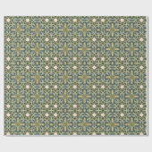 William Morris inspirierte pastellgrün geometrisch Geschenkpapier (Flach)