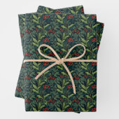 William Morris Inspirierte Red Holly Berry Christm Geschenkpapier Set (Beispiel)