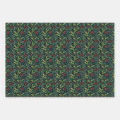 William Morris Inspirierte Red Holly Berry Christm Geschenkpapier Set (Vorderseite)