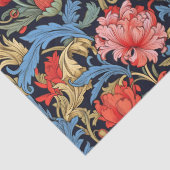 William Morris inspirierte Rosa-Blau-Wein Seidenpapier (Detail)