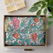 William Morris inspirierte rosa gelbes Kupfer Seidenpapier (Geschenk)