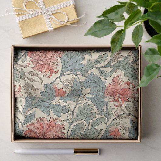 William Morris inspirierte Rosa Seidenpapier (Geschenk)