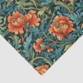 William Morris inspirierte Terracotta-Dusty Green Seidenpapier (Detail)