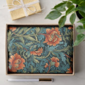 William Morris inspirierte Terracotta-Dusty Green Seidenpapier (Geschenk)
