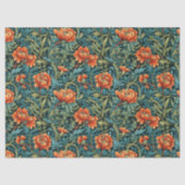 William Morris inspirierte Terracotta-Dusty Green Seidenpapier (Vorderseite)