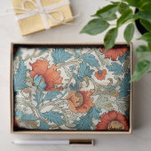 William Morris inspirierte Terracotta Pastellblau Seidenpapier (Geschenk)