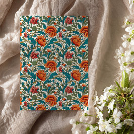 William Morris inspirierte Terracotta Pastellblau Seidenpapier