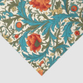 William Morris inspirierte Terracotta Pastellblau Seidenpapier (Detail)