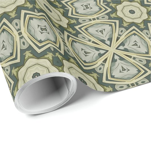 William Morris inspirierte weiche pastellgrüne For Geschenkpapier (Rolleneckpunkt)