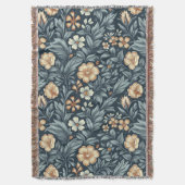 William Morris inspirierter botanischer Stil Muste Decke (Vorderseite Vertikal)