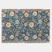 William Morris inspirierter botanischer Stil Muste Decke (Vorderseite)